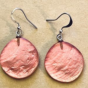 Capiz Shell Earrings by Culture Mix - Passion Pink